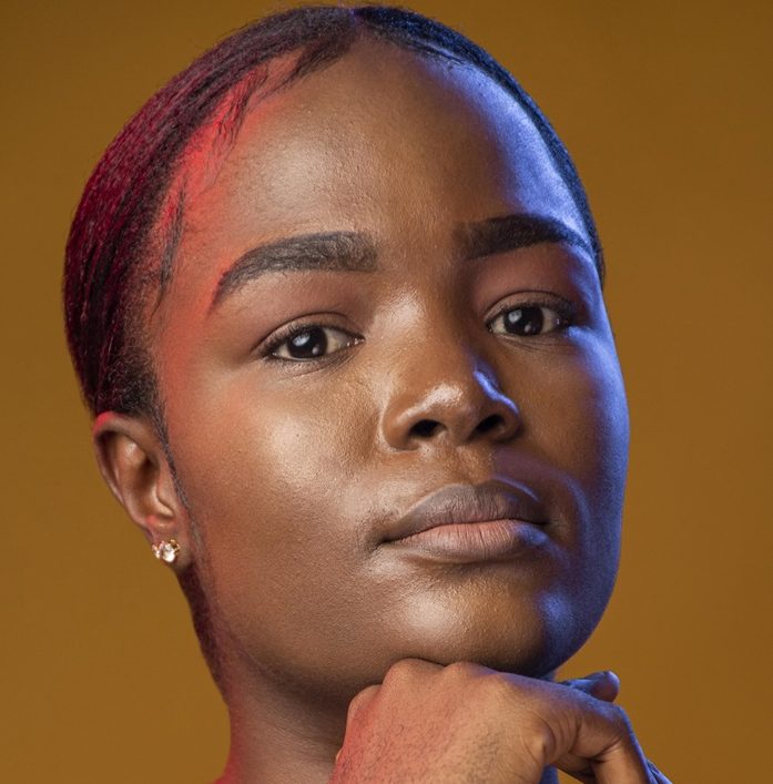 portrait beautiful african woman looking forward